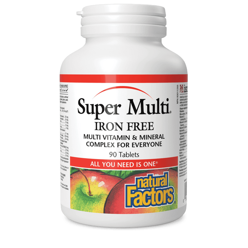 Natural Factors Super Multi Iron Free 90 Tablets - Five Natural