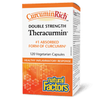 Natural Factors Theracurmin Double Strength CurcuminRich 120 Veg Capsules - Five Natural