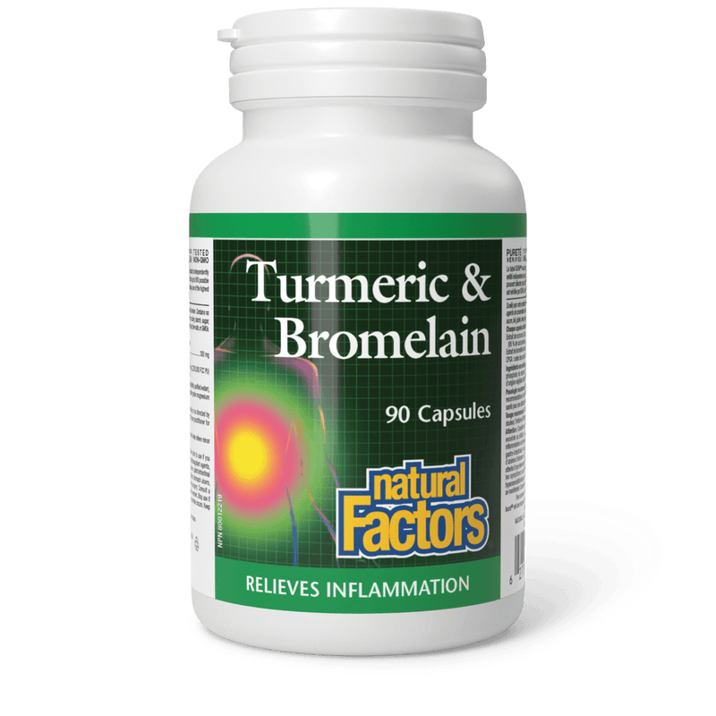 Natural Factors Turmeric & Bromelain 90 Capsules - Five Natural