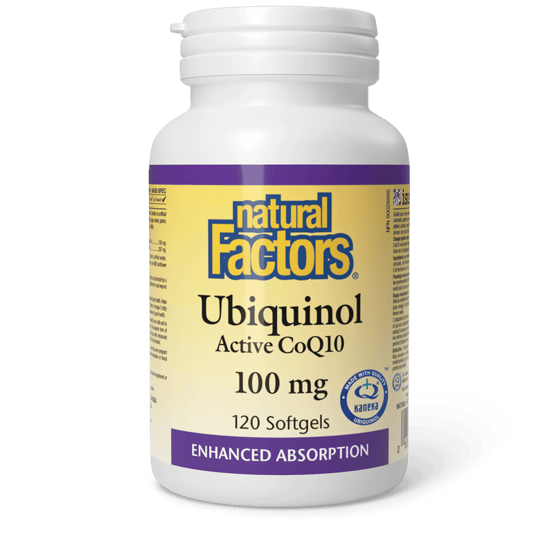 Natural Factors Ubiquinol Active CoQ10 100 mg 120 Softgels - Five Natural