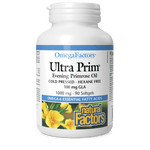 Natural Factors Ultra Prim Evening Primrose Oil 1000 mg OmegaFactors 90 Softgels - Five Natural