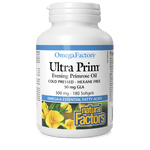 Natural Factors Ultra Prim Evening Primrose Oil 500 mg OmegaFactors 180 Softgels - Five Natural