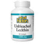 Natural Factors Unbleached Lecithin 1200 mg 90 Softgels - Five Natural