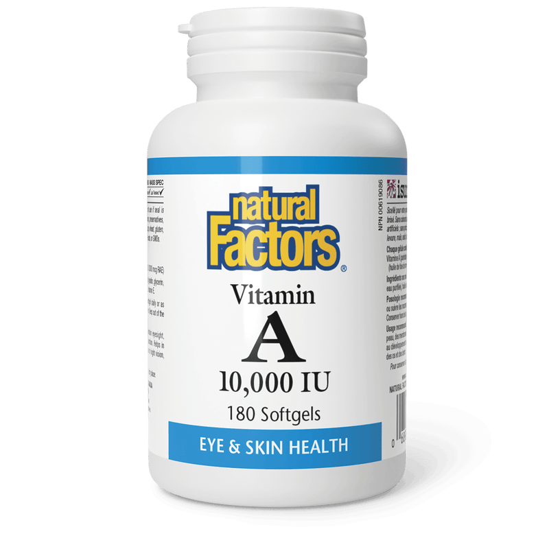 Natural Factors Vitamin A 10000 IU 180 Softgels - Five Natural