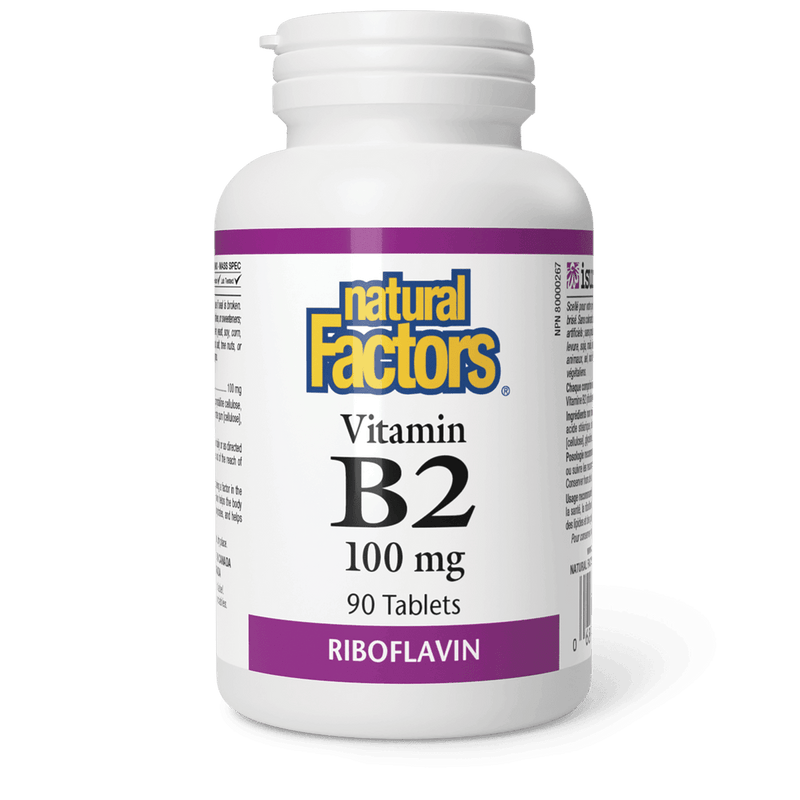 Natural Factors Vitamin B2 100 mg 90 Tablets - Five Natural