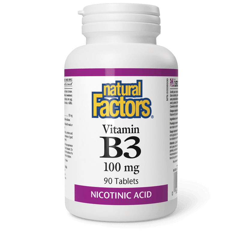 Natural Factors Vitamin B3 100 mg 90 Tablets - Five Natural