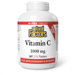 Natural Factors Vitamin C 1000 mg Bonus Size (180+30) Tablets - Five Natural