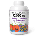 Natural Factors Vitamin C 500 mg Blueberry, Raspberry and Boysenberry 180 Chewable Wafers - Five Natural