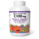 Natural Factors Vitamin C 500 mg Blueberry, Raspberry and Boysenberry 90 Chewable Wafers - Five Natural