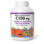 Natural Factors Vitamin C 500 mg Blueberry, Raspberry and Boysenberry 90 Chewable Wafers - Five Natural