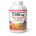 Natural Factors Vitamin C 500 mg Peach, Passionfruit and Mango 180 Chewable Wafers - Five Natural