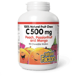 Natural Factors Vitamin C 500 mg - Peach, Passionfruit and Mango 90 Chewable Wafers - Five Natural