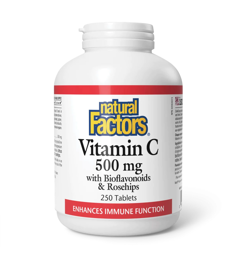 Natural Factors Vitamin C 500mg Plus Bioflavonoids & Rosehips 250 Tabl