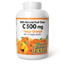 Natural Factors Vitamin C 500 mg - Tangy Orange 180 Chewable Wafers - Five Natural