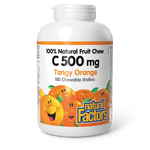 Natural Factors Vitamin C 500 mg - Tangy Orange 180 Chewable Wafers - Five Natural