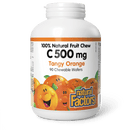Natural Factors Vitamin C 500 mg - Tangy Orange 90 Chewable Wafers - Five Natural