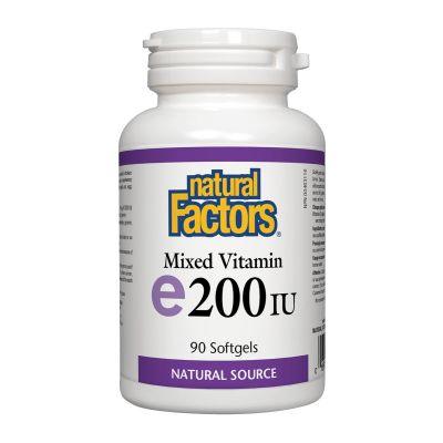 Natural Factors Vitamin E 200IU 90 Softgels - Five Natural