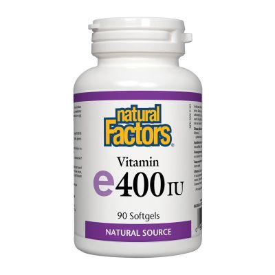 Natural Factors Vitamin E 400IU 90 Softgels - Five Natural