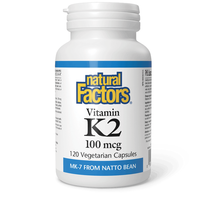 Natural Factors Vitamin K2 100 mcg 120 Veg Capsules - Five Natural