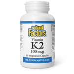 Natural Factors Vitamin K2 100 mcg 60 Veg Capsules - Five Natural
