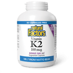 Natural Factors Vitamin K2 100 mcg Bonus Size 360 Veg Capsules - Five Natural