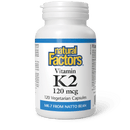 Natural Factors Vitamin K2 120 mcg 120 Veg Capsules - Five Natural