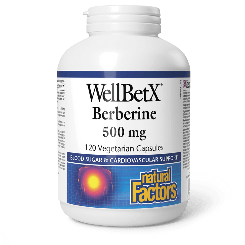 Natural Factors WellBetX Berberine 500 mg 120 Veg Capsules - Five Natural