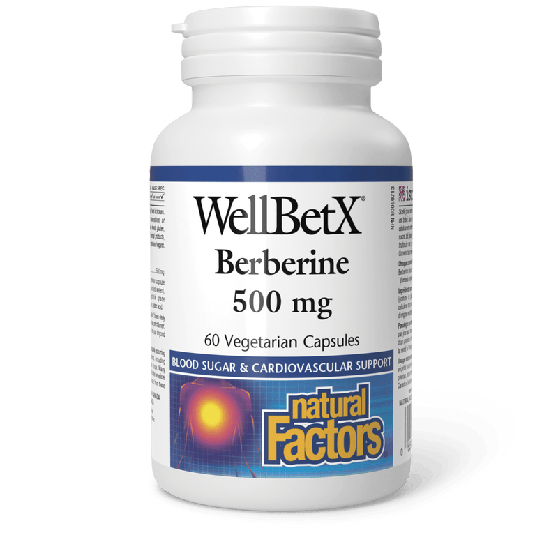 Natural Factors WellBetX Berberine 500 mg 60 Veg Capsules - Five Natural