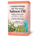Natural Factors Wild Alaskan Salmon Oil 1300 mg Complete Omega 180 Softgels - Five Natural