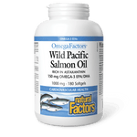 Natural Factors Wild Pacific Salmon Oil 1000 mg OmegaFactors 90 Softgels - Five Natural