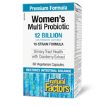 Natural Factors Women’s Multi Probiotic 12 Billion Live Probiotic Cultures 60 Veg Capsules - Five Natural