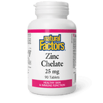 Natural Factors Zinc Chelate 25 mg 90 Tablets - Five Natural