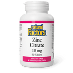 Natural Factors Zinc Citrate 15 mg 90 Tablets - Five Natural
