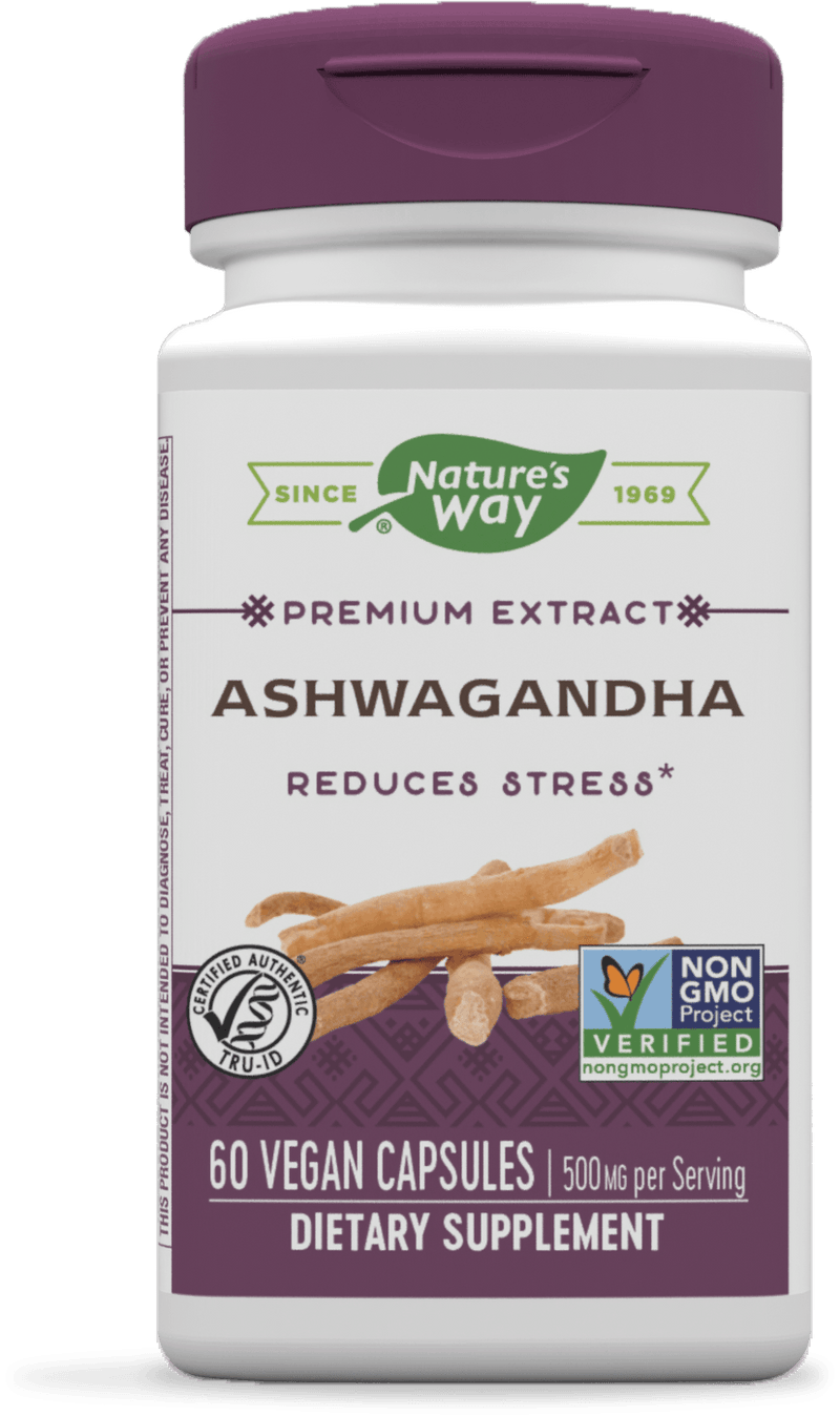 Nature's Way Ashwagandha 60 Veg Capsules - Five Natural