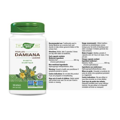 Nature's Way Damiana Leaves 100 Veg Capsules - Five Natural