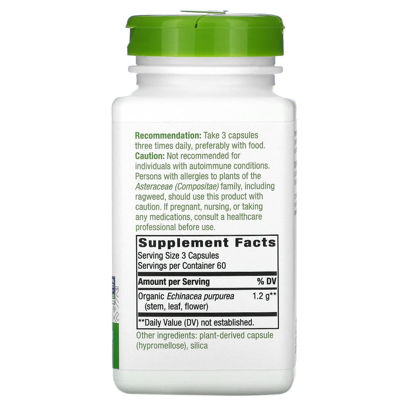 Nature's Way Echinacea Herb 180 Veg Capsules - Five Natural