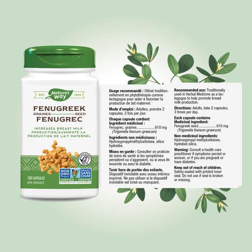 Nature's Way Fenugreek Seed 100 Capsules - Five Natural