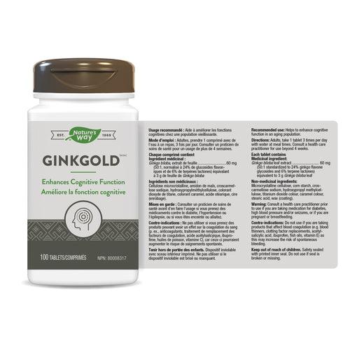 Nature's Way Ginkgold 60 mg 100 Tablets - Five Natural