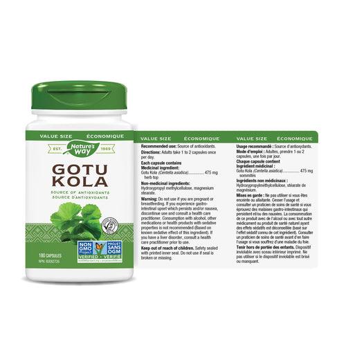 Nature's Way Gotu Kola 180 Capsules - Five Natural