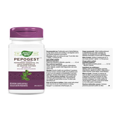 Nature's Way Pepogest (Peppermint Oil) 60 Softgels - Five Natural