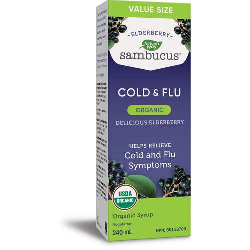 Nature's Way Sambucus Organic Elderberry Cold & Flu Syrup 240mL - Five Natural