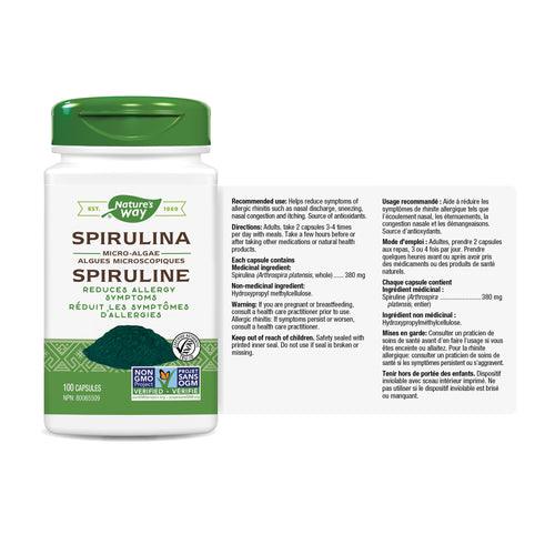 Nature's Way Spirulina 100 Capsules - Five Natural