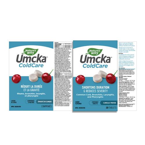 Nature's Way Umcka Coldcare Cherry 20 Chewable Tablets - Five Natural