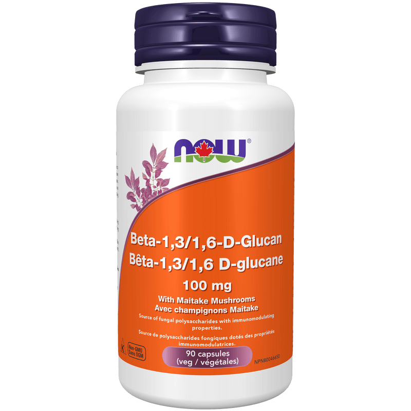 NOW Beta -1,3/1,6-D-Glucan 100mg 90 Veg Capsules - Five Natural