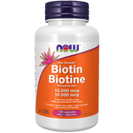 NOW Biotin 10,000mcg 120 Veg Capsules - Five Natural