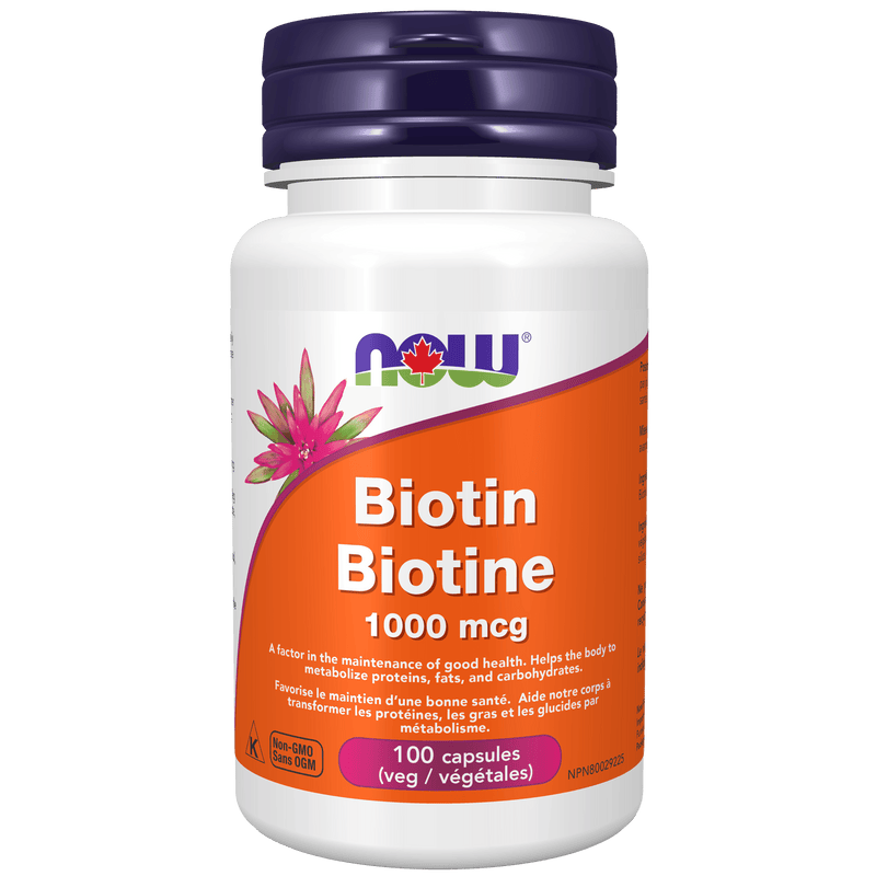 NOW Biotin 1,000mcg 100 Veg Capsules - Five Natural