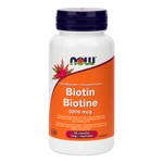 NOW Biotin 5,000mcg 60 Veg Capsules - Five Natural