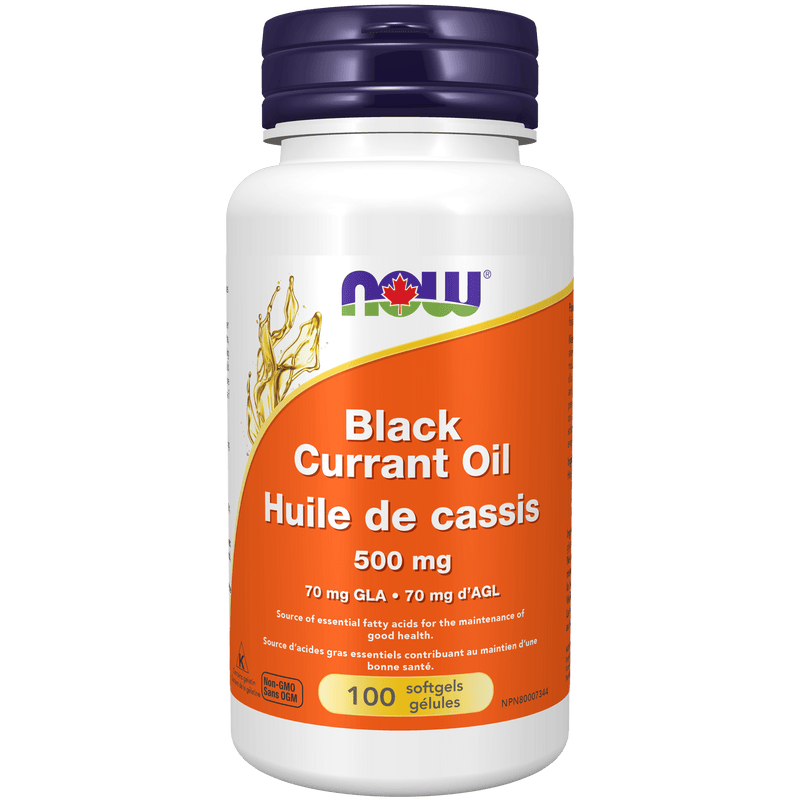 NOW Black Currant Oil 500mg (70mg GLA) 100 Softgels - Five Natural