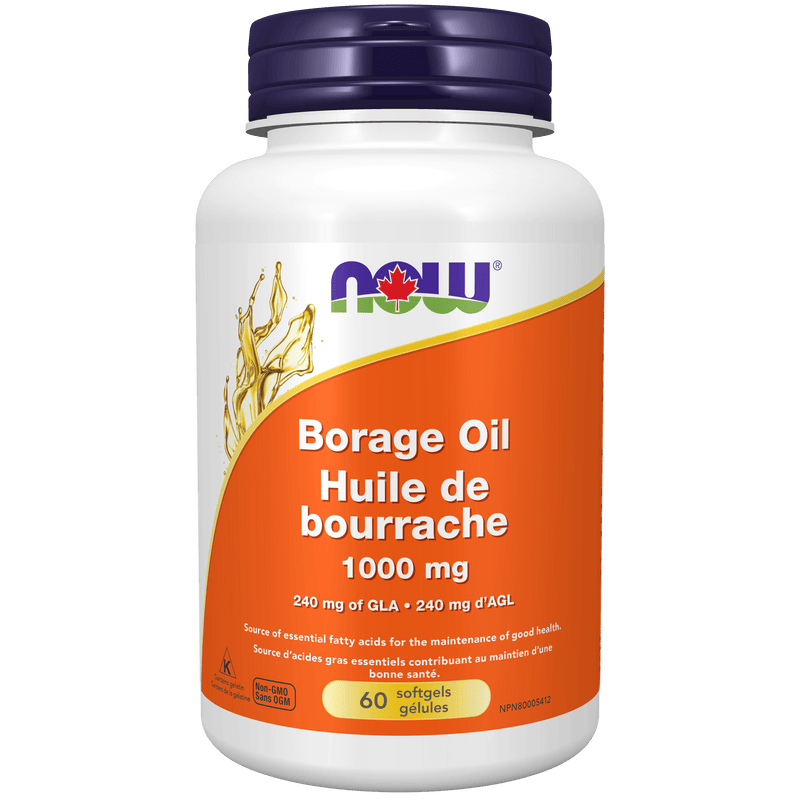 NOW Borage Oil 1000mg (240mg GLA) 60 Softgels - Five Natural