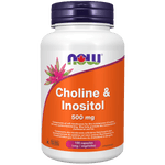 NOW Choline and Inositol 500mg 100 Capsules - Five Natural